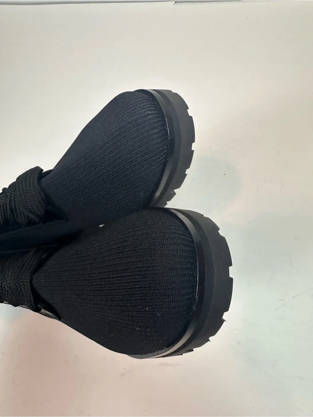 Kate Spade Merigue Black Knit Lace Up Combat Boots Women’s 8.5B